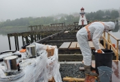 Coulage de pile jacket epoxy 